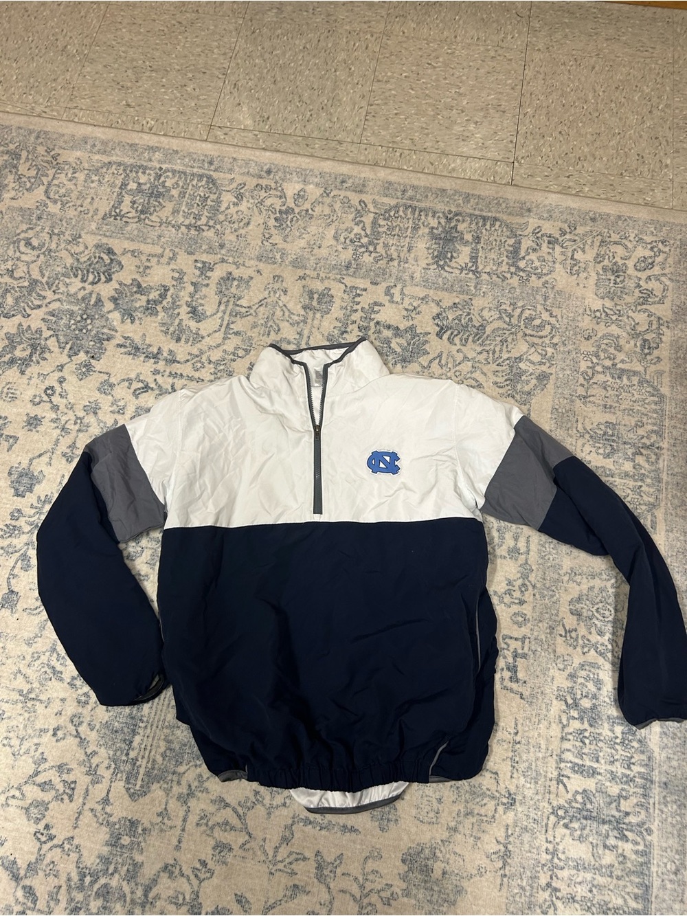 Rivalry Threads Kids Colorblock Half-Zip Jacket - White, Navy & Gray